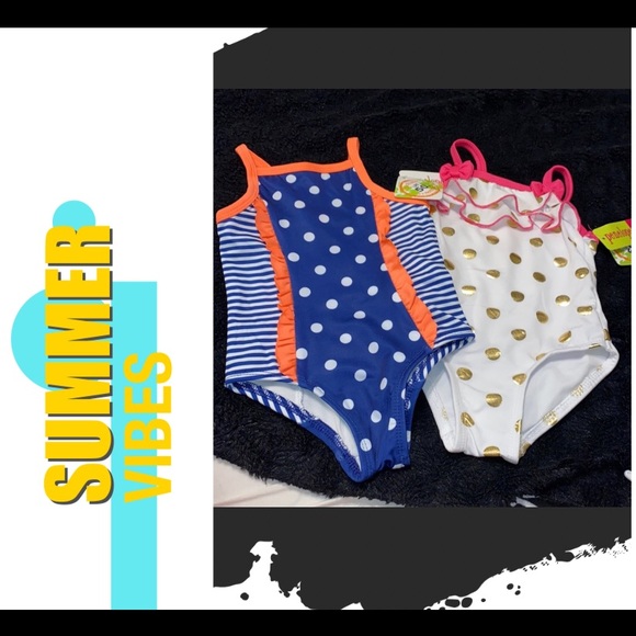 18m girls bathing suit lot of 2. New with tags 2 different patterns! - Picture 2 of 8